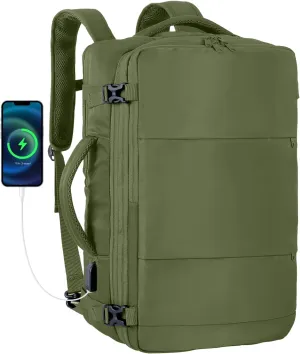 Mountain Land 18x14x8 Inches Expandable Weekender Bags Carryon Travel Backpack TSA Frontier Airlines Personal Item Laptop Bag Luggage Backpack with USB Charging Port