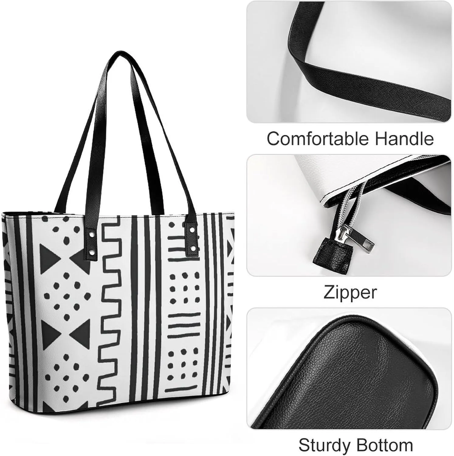 Mud Print Style A Leather Handbag with Large Capacity And Portability