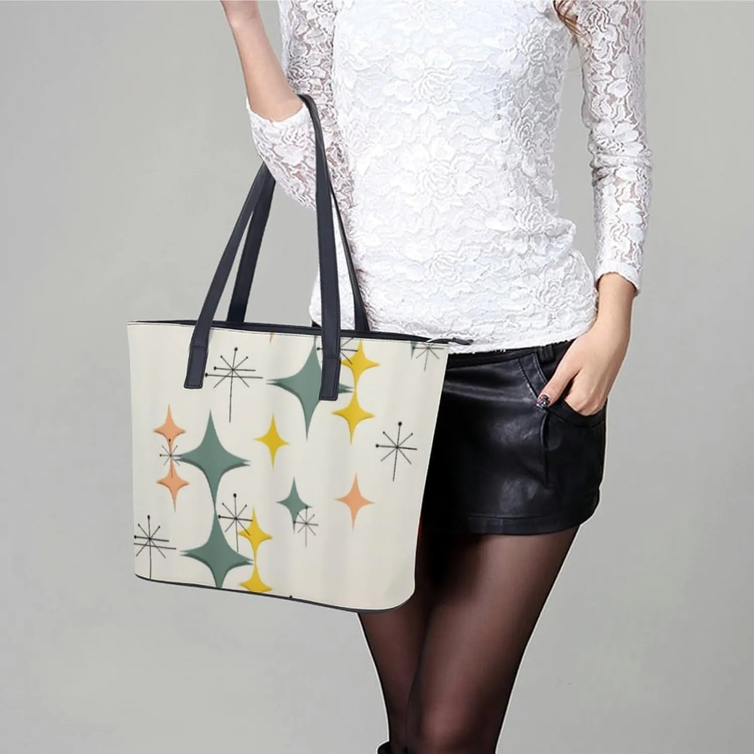 Mud Print Style A Leather Handbag with Large Capacity And Portability