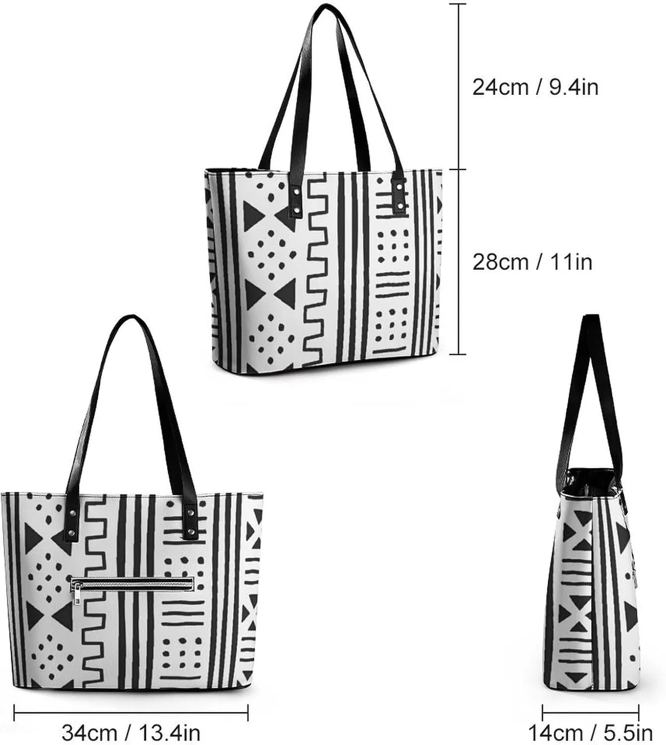 Mud Print Style A Leather Handbag with Large Capacity And Portability