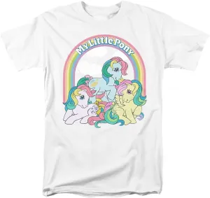 My Little Pony Retro Under The Rainbow Unisex Adult T Shirt for Men and Women