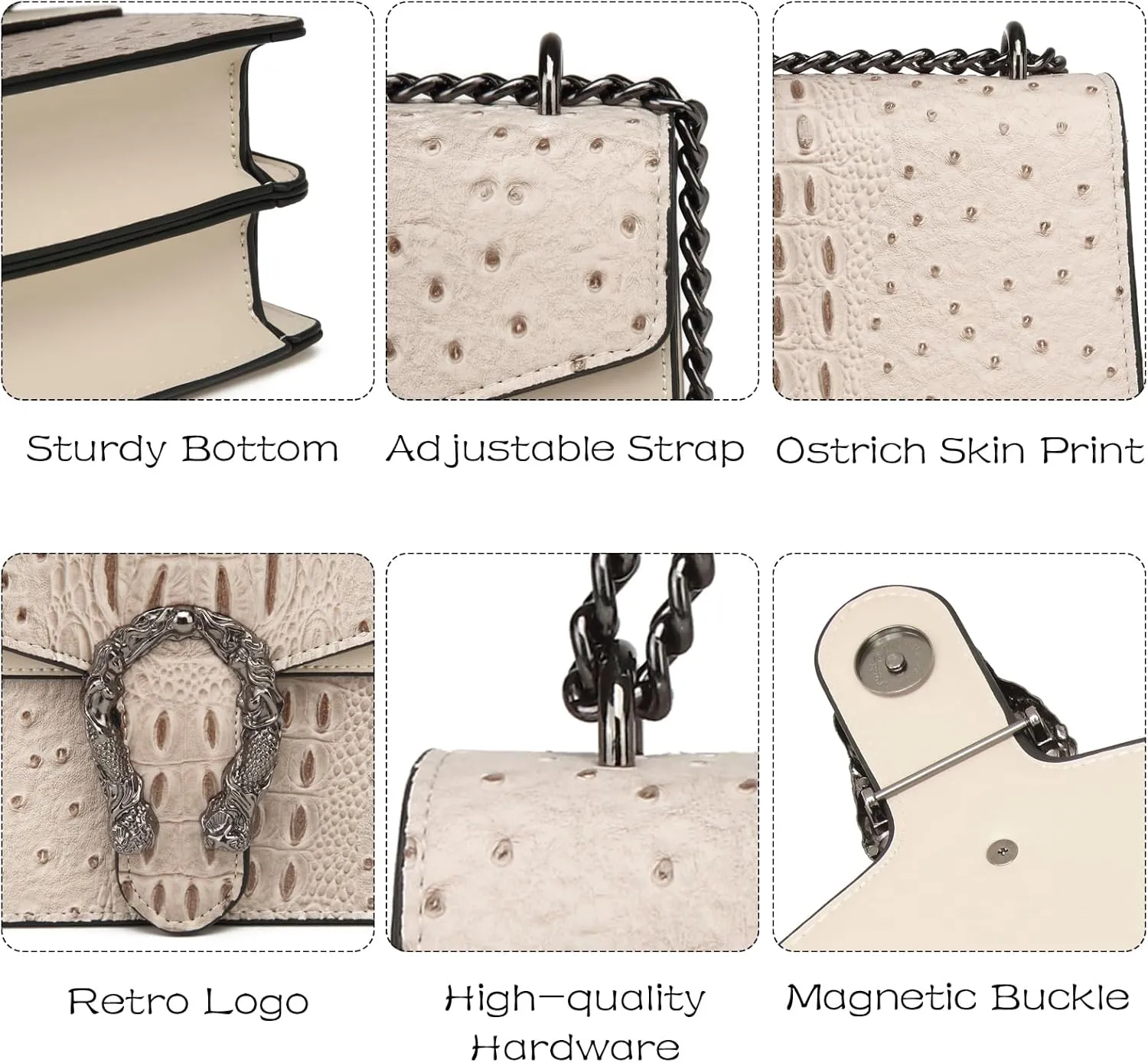 MYHOZEE Crossbody Bags for Women - Snake Printed Clutch Purses Leather Chain Shoulder Bags Evening Handbags