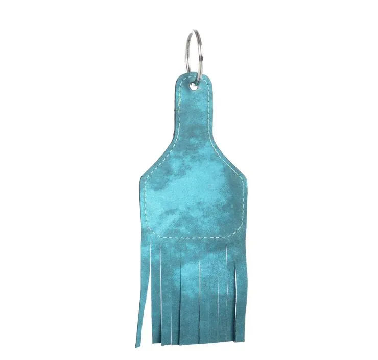 Myra Bag Turquoise Charlotte Leather Key Fob S-10785