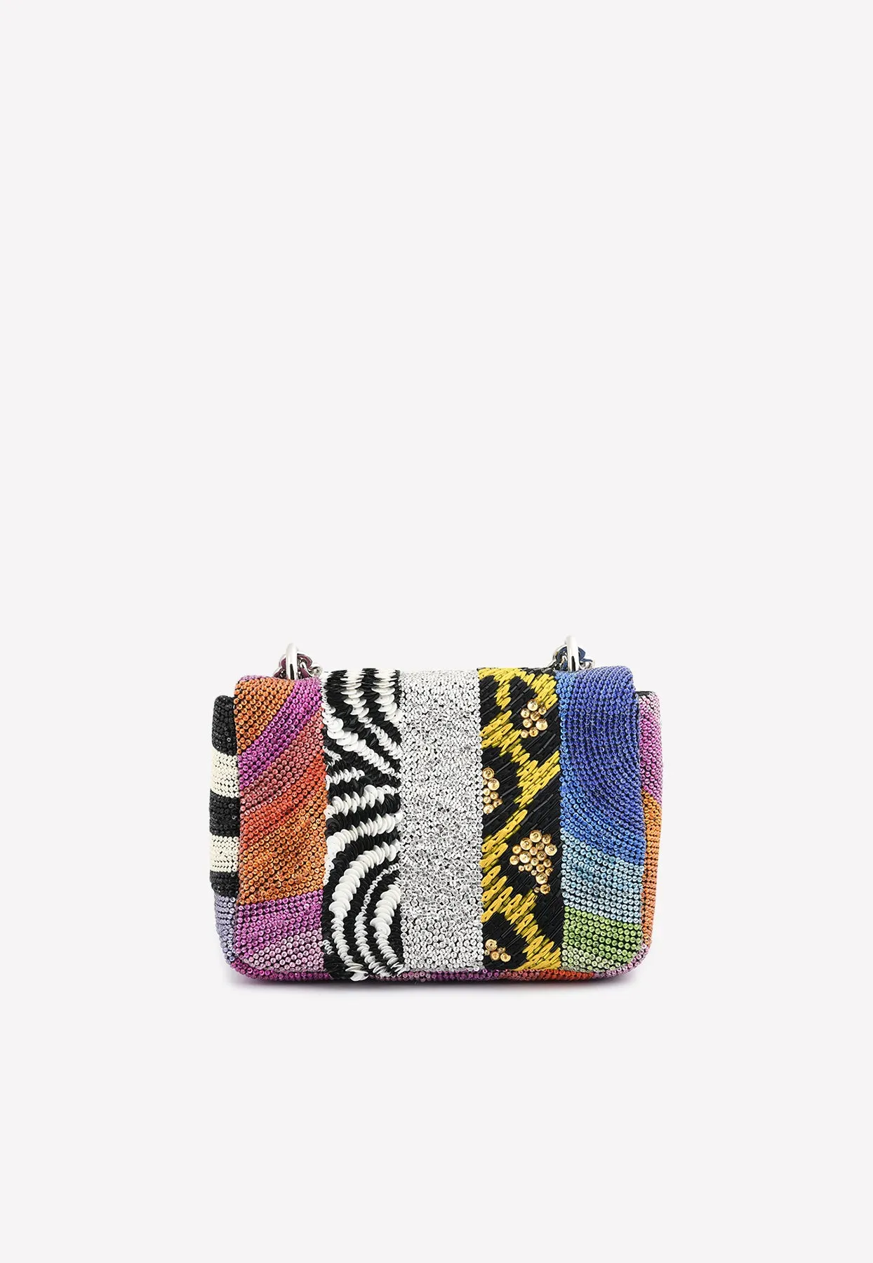 Natalia Patchwork Crystal-Embellished Shoulder Bag
