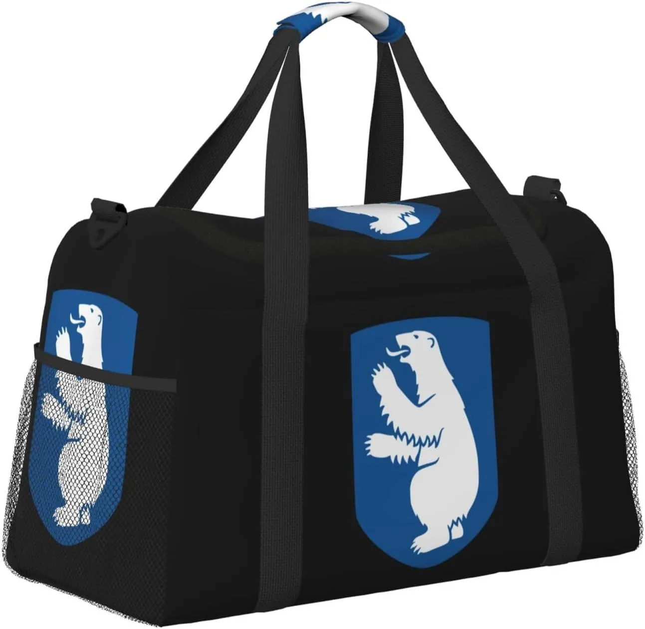 National Emblem Of Greenland Travel Duffel Bag Large Foldable Waterproof Overnight Bag For Beach Swim Bags Pool Sports Gym