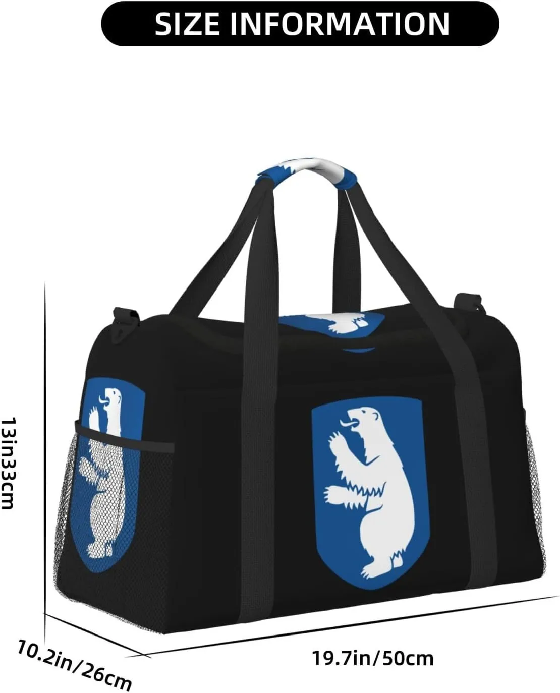 National Emblem Of Greenland Travel Duffel Bag Large Foldable Waterproof Overnight Bag For Beach Swim Bags Pool Sports Gym