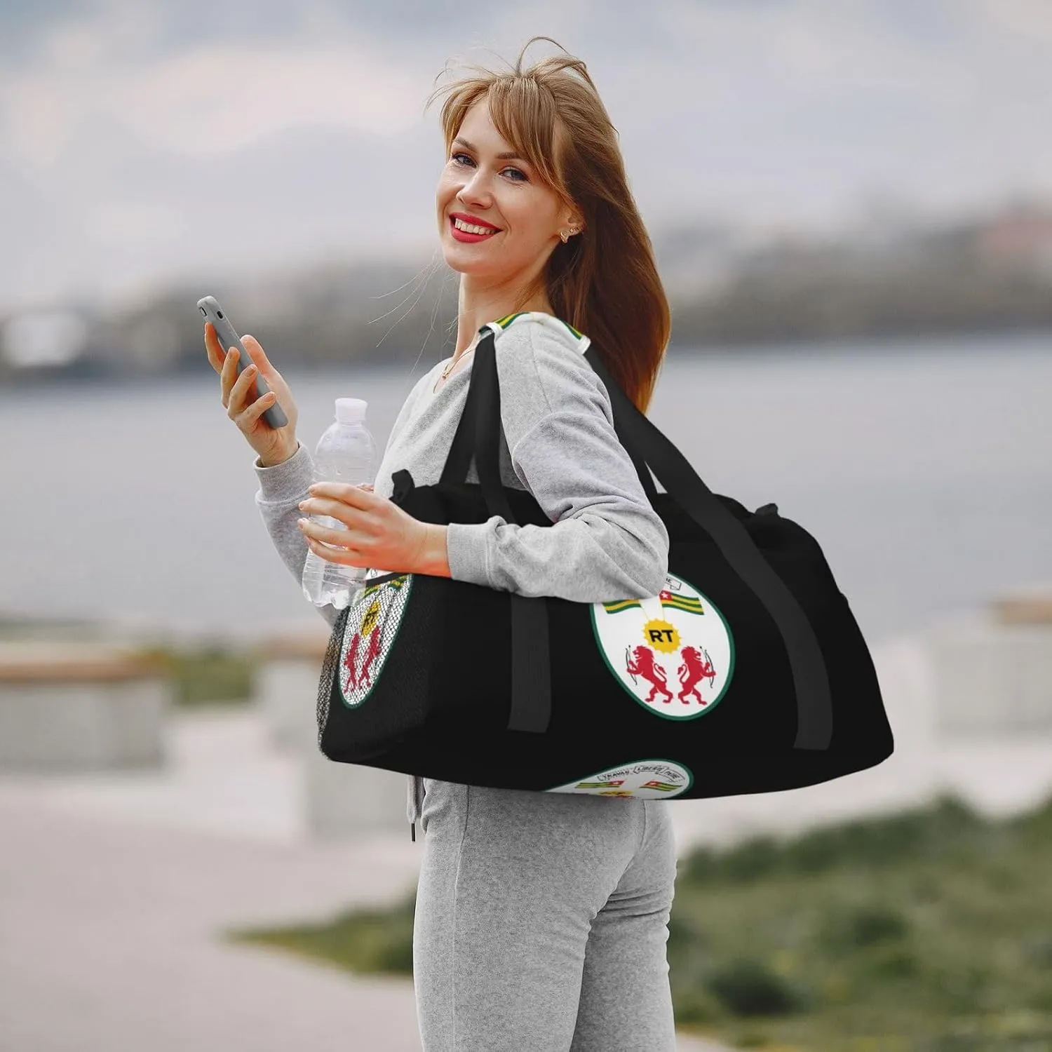 National Emblem Of Togo Travel Duffel Bag Large Foldable Waterproof Overnight Bag For Beach Swim Bags Pool Sports Gym