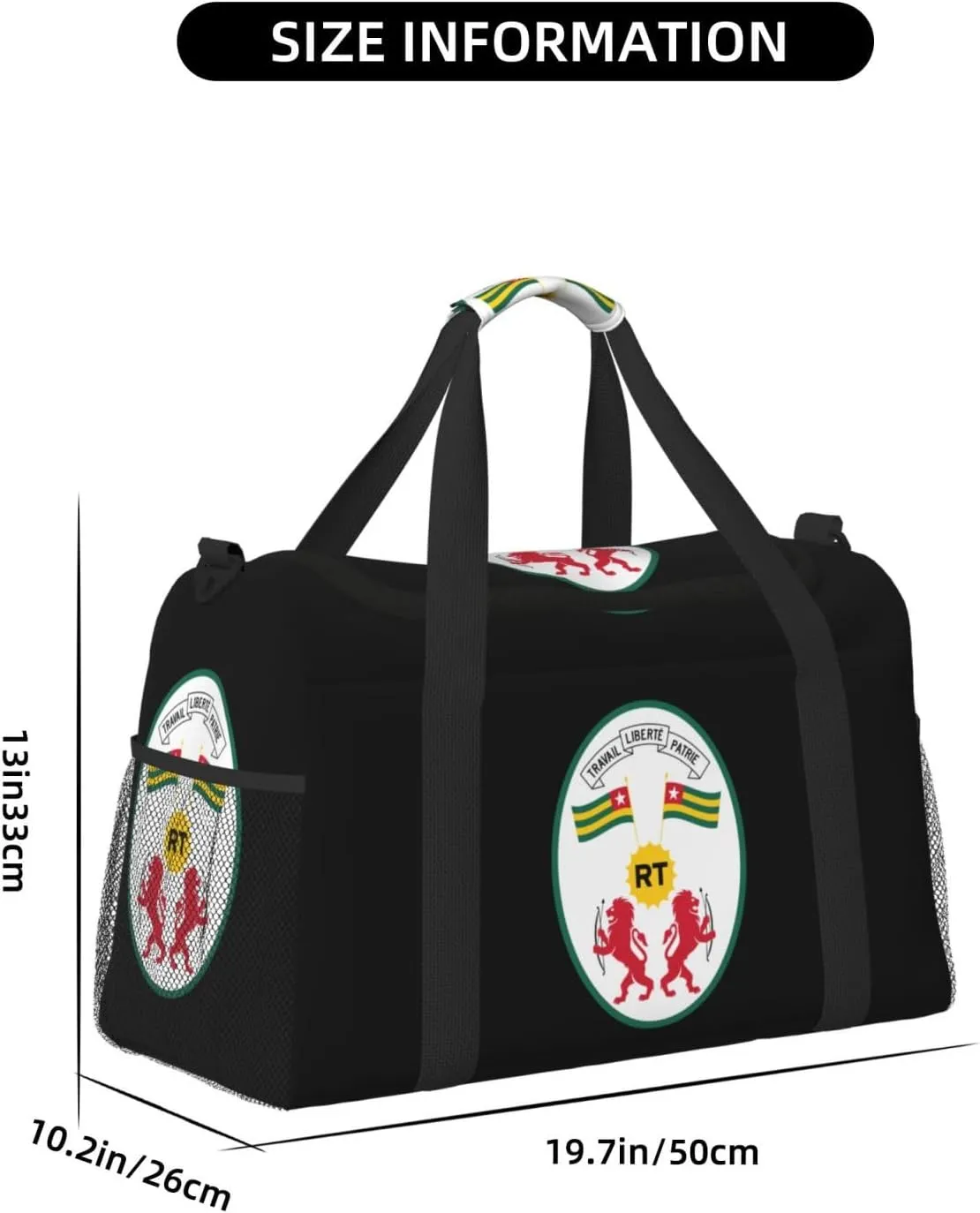 National Emblem Of Togo Travel Duffel Bag Large Foldable Waterproof Overnight Bag For Beach Swim Bags Pool Sports Gym