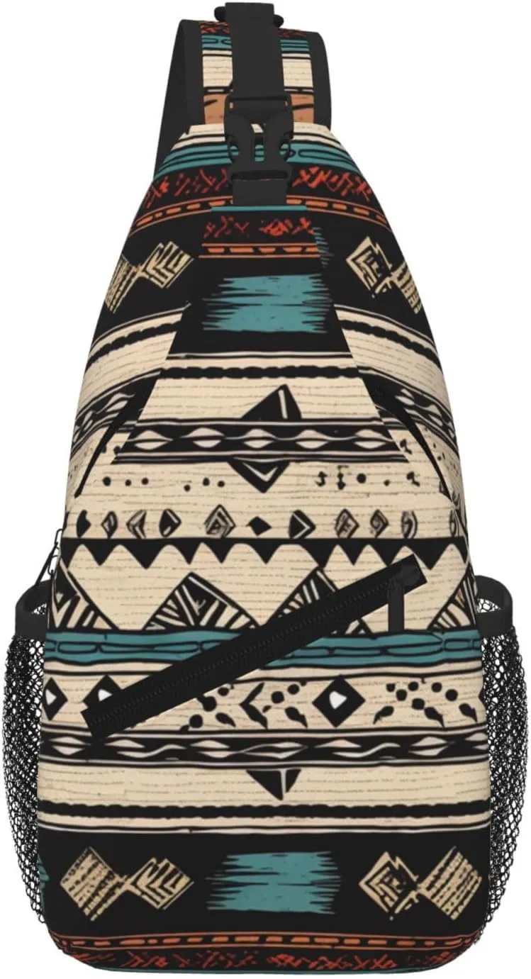 Native American Patterns Sling Bag For Women Men Travel Hiking Backpack Crossbody Shoulder Chest Bags Casual Daypack