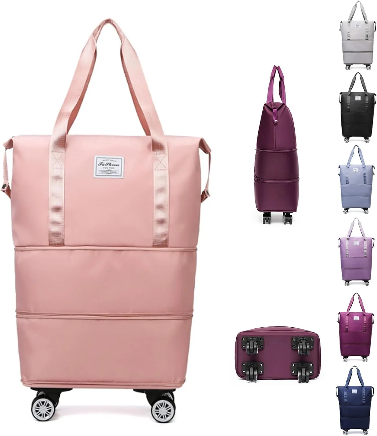 New Large Capacity Travel Bag,Kulken Beente Pepepo Travel Bag With Wheels,Expandable Foldable Duffle,Universal Wheel Removable Duffle
