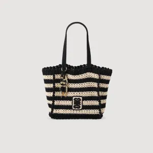 Newbaleares Two-Tone Crochet Bag Ecru / Black
