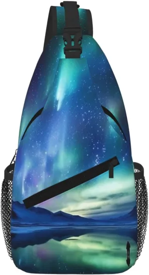 Northern Lights Sling Bag For Women Men Travel Hiking Backpack Crossbody Shoulder Chest Bags Casual Daypack