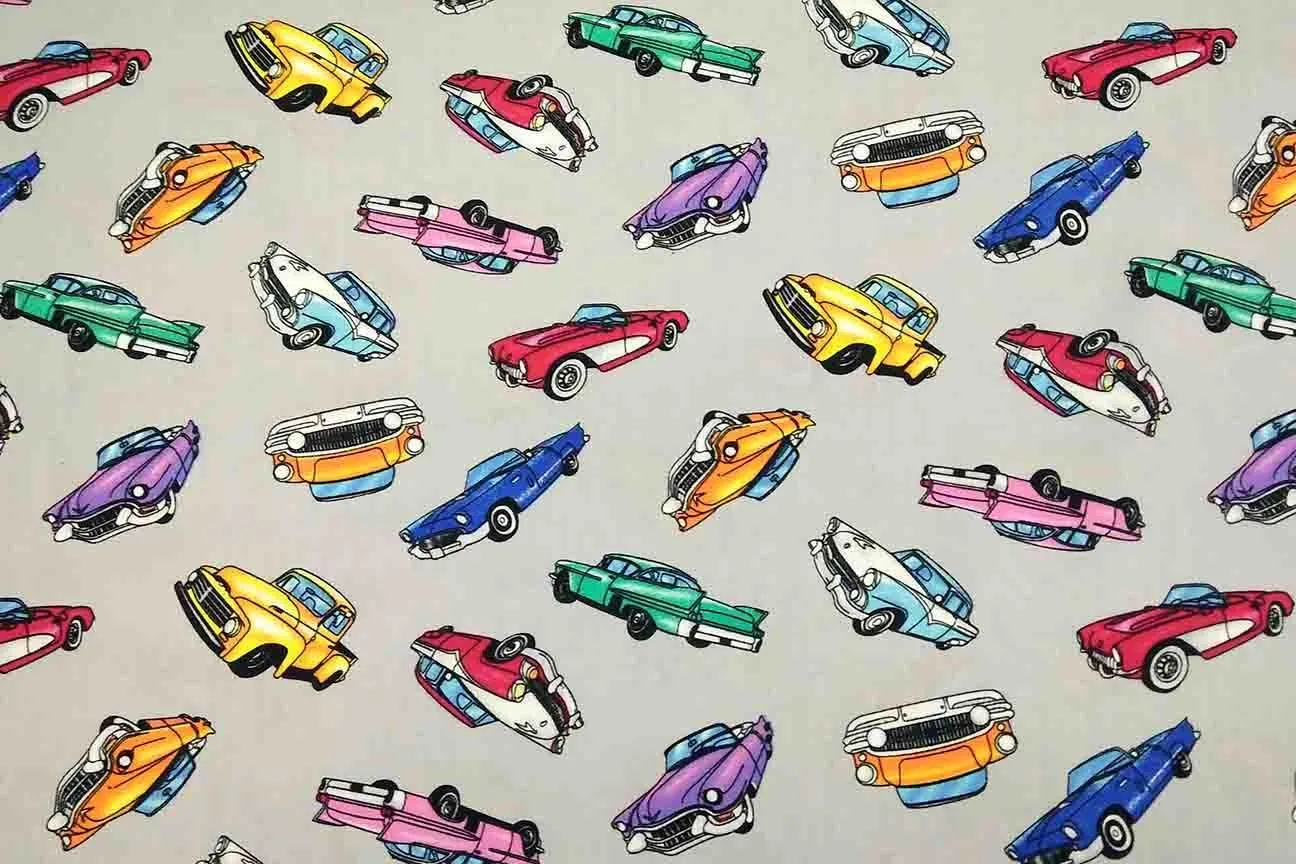 NP: Grey Cars Patchwork Fabric SOLD OUT