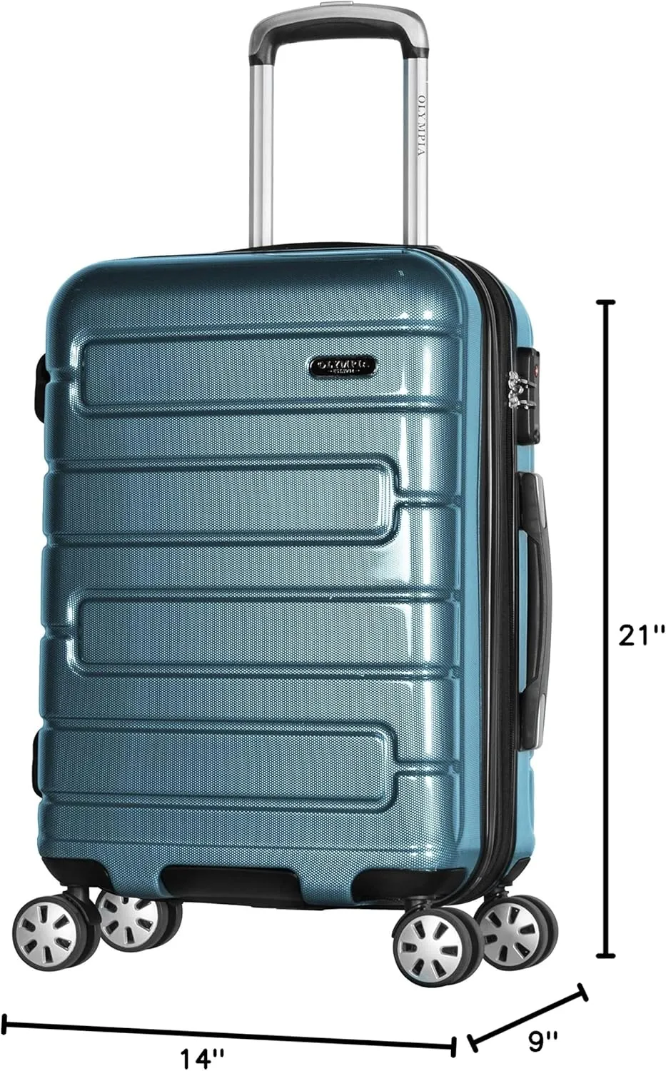 Olympia U.S.A. Nema 22-inch Carry On Luggage Expandable Lightweight Hardside Double 4 Wheel Spinner Suitcase with TSA Lock and Hidden Laptop Compartment