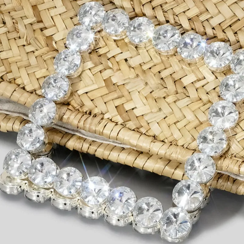 On-time delivery Patchwork Bags Positive reviews Rhinestone Daily Casual Weave
