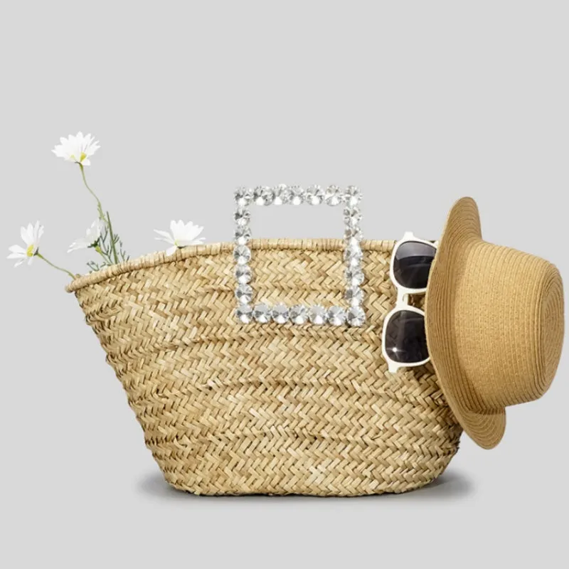 On-time delivery Patchwork Bags Positive reviews Rhinestone Daily Casual Weave