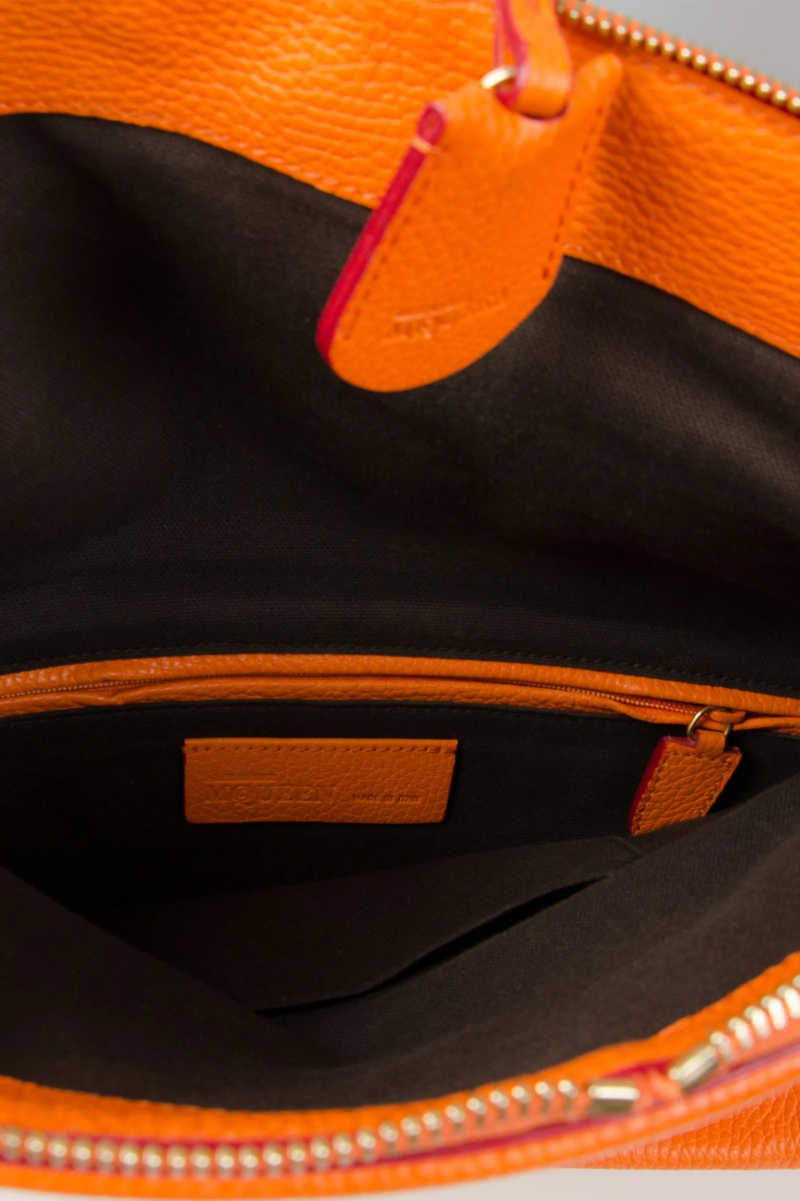 Orange Fold Over Skull Clutch
