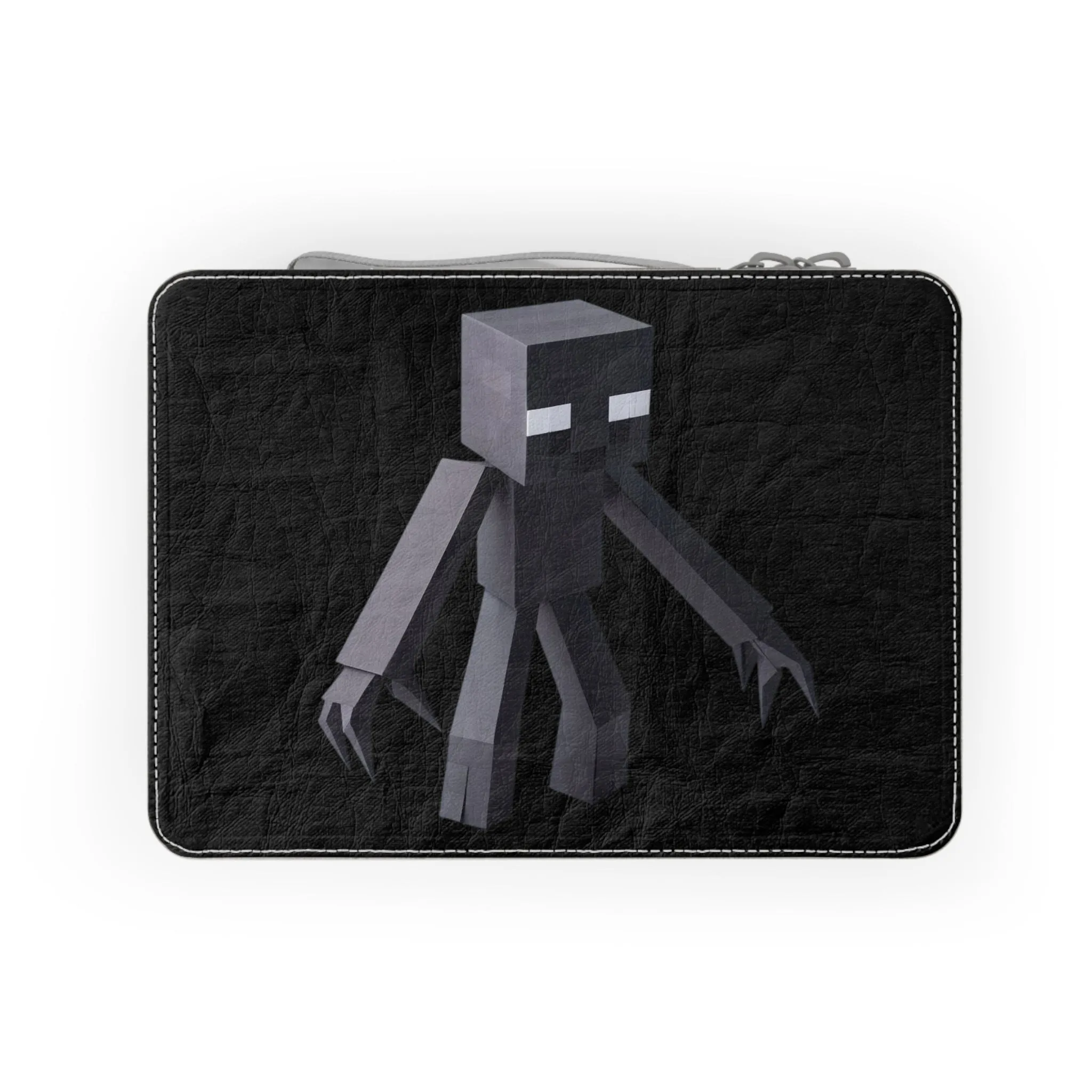 Origami Enderman Paper Lunch Bag - black