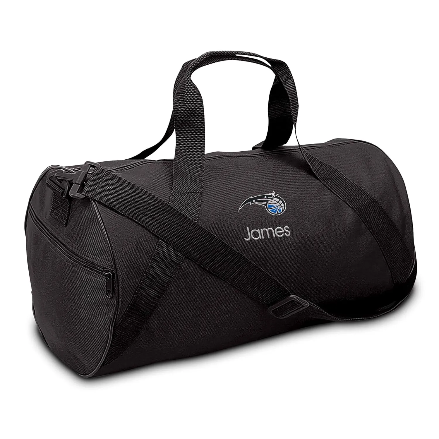 Orlando Magic Personalized Duffel Bags for Kids - Official NBA Logo Embroidery, Removable Shoulder Strap, Polyester, 19” x 14” (Black)