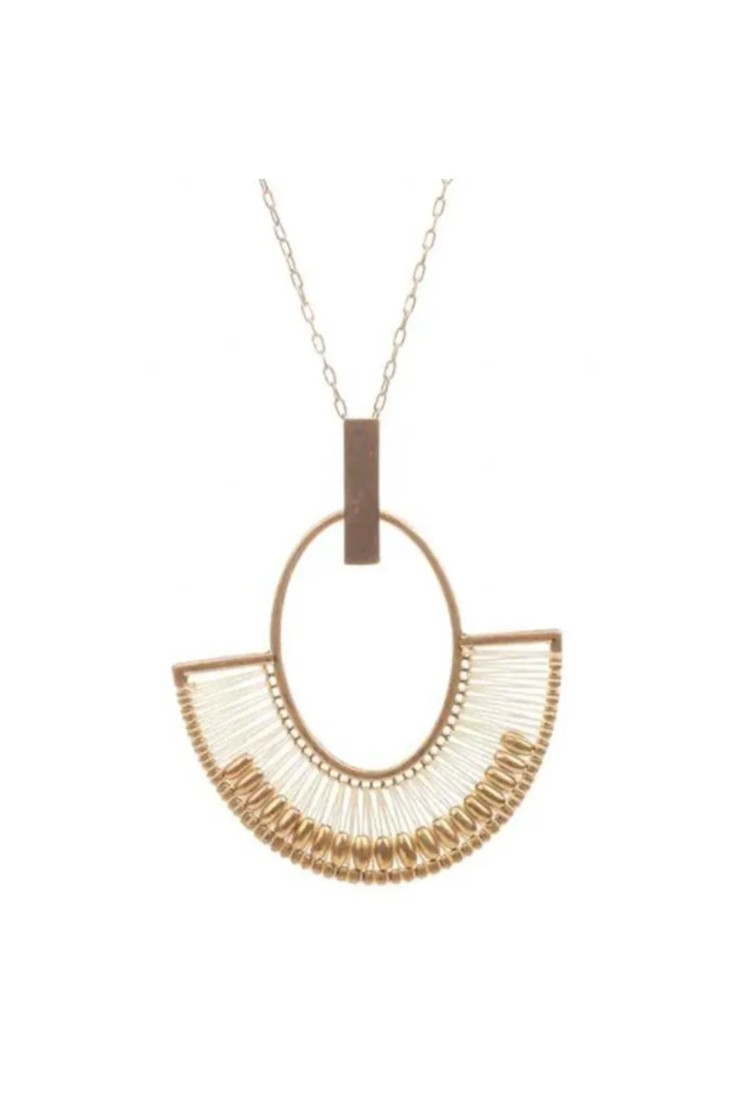 Oval Necklace w/ Beads