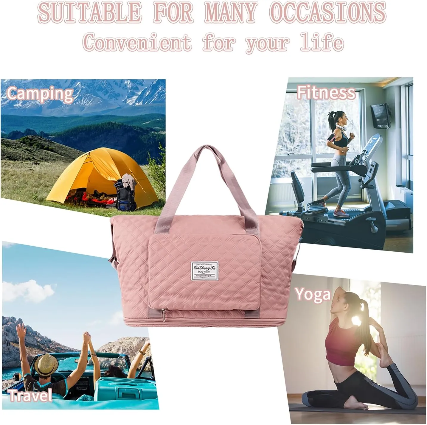 Overnight Bags for Women Men Large Travel Duffel Bag Expandable Gym Tote Bag for Travel Workout Sports Camp Green