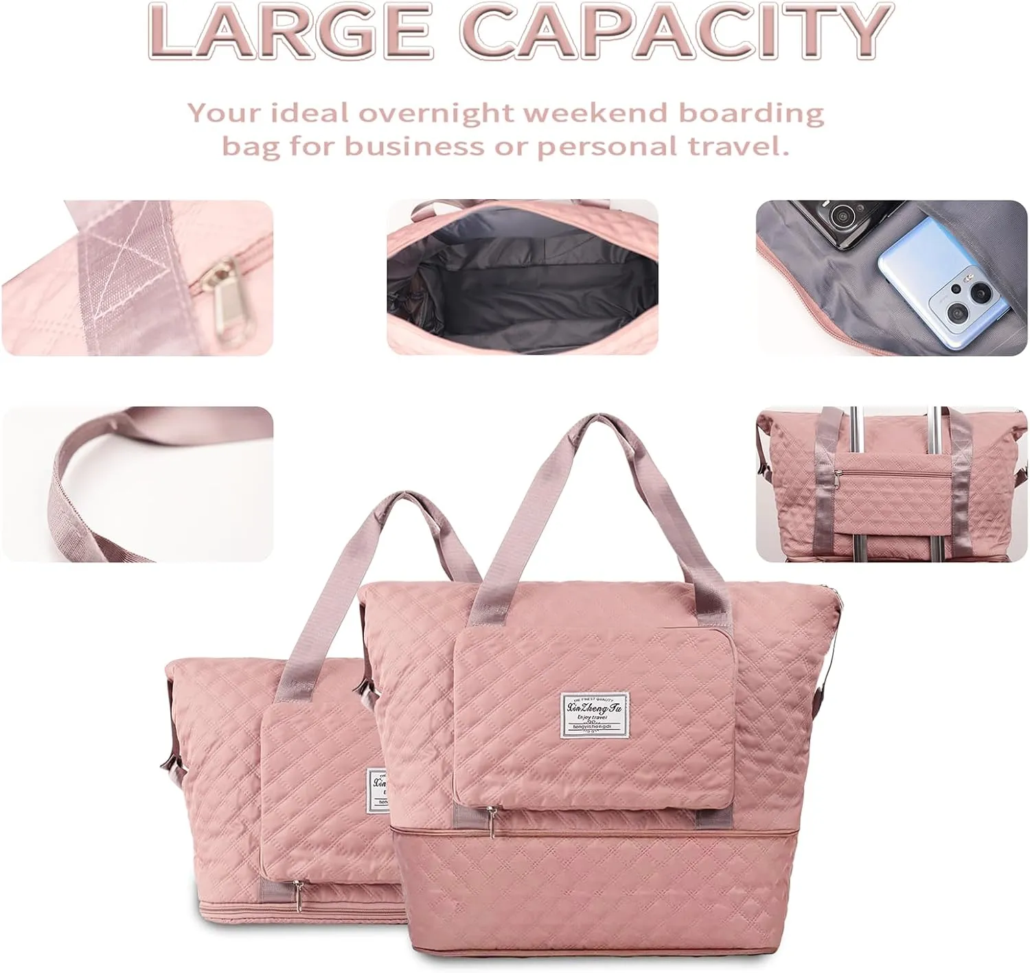 Overnight Bags for Women Men Large Travel Duffel Bag Expandable Gym Tote Bag for Travel Workout Sports Camp Green
