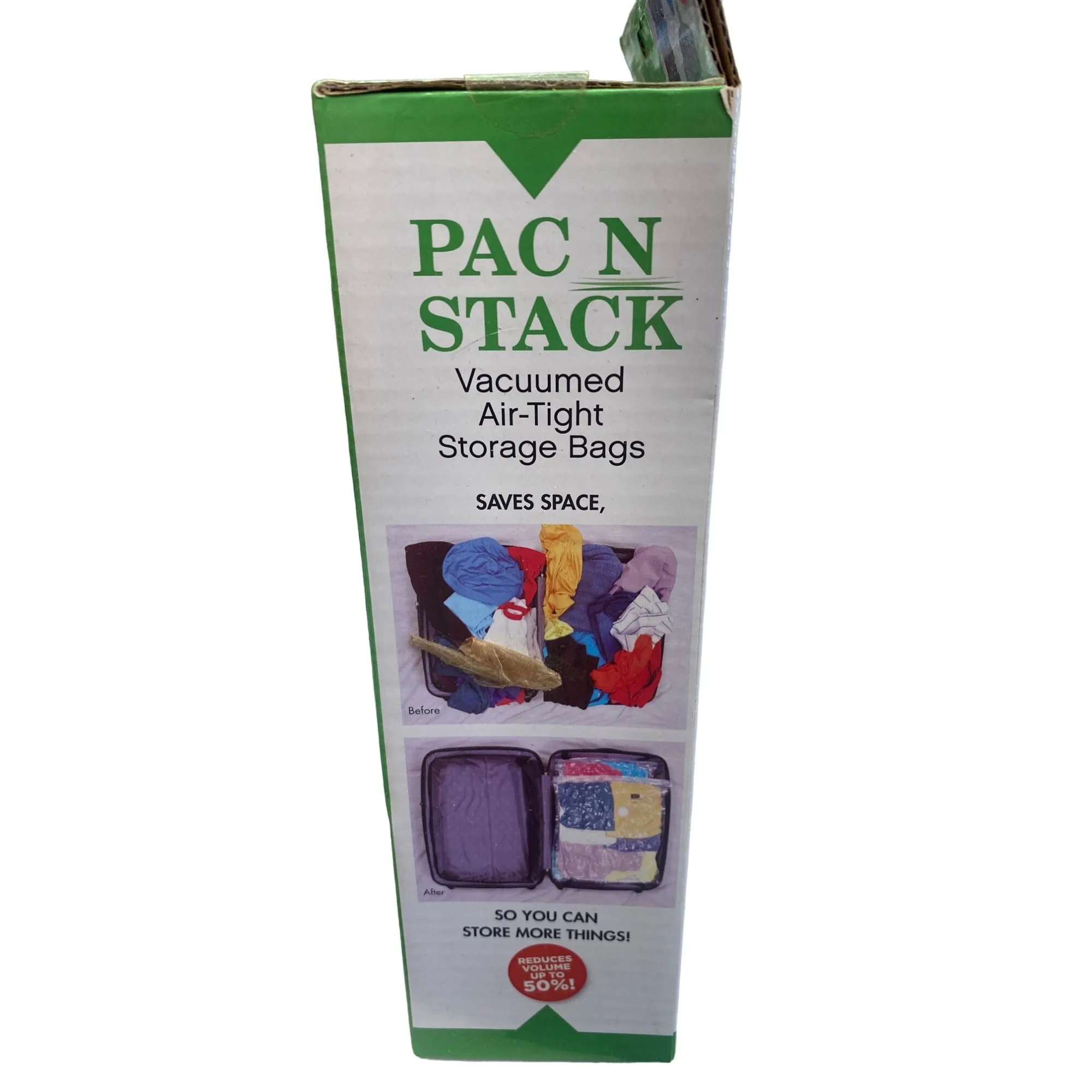 PAC N STACK Vacuumed Air-Tight Storage Bags  Includes Pump & 4 Bags
