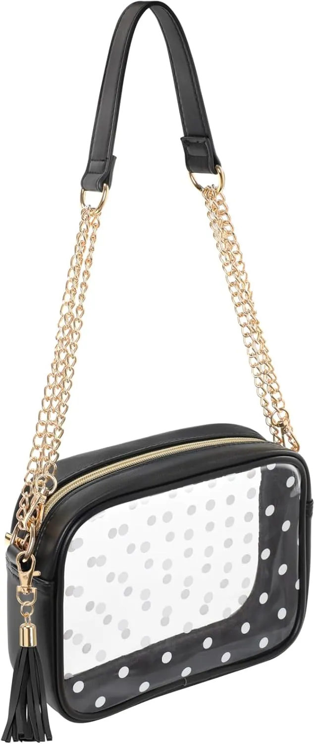 PACKISM Clear Bag for Stadium Events - Clear Purses for Women Stadium Crossbody Concert Bag for Game Day， Sports, Festival