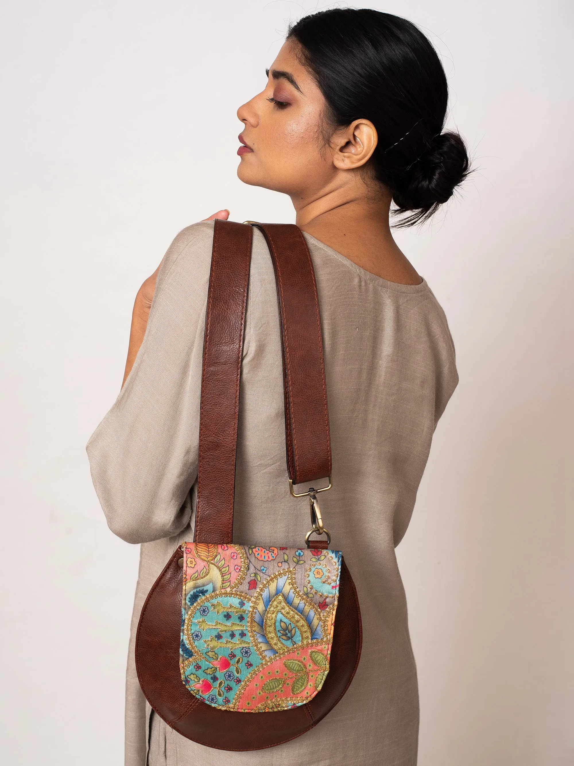 Patchwork Embroidered Bianca Sling Bag