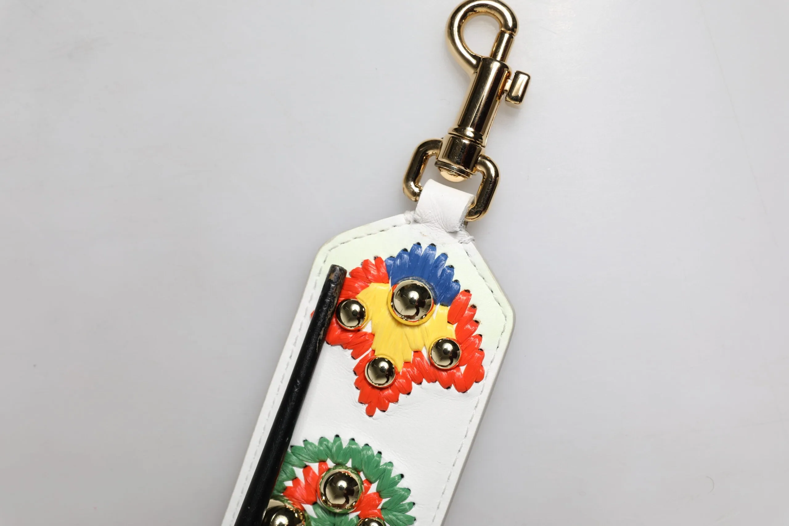Patchwork Superior Dolce Gabbana Embroidered Calfskin & Unique collection Strap White Shoulder Raffia