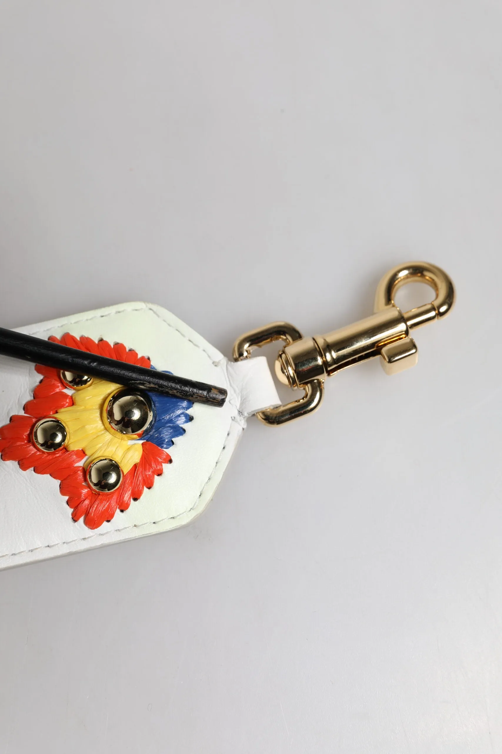 Patchwork Superior Dolce Gabbana Embroidered Calfskin & Unique collection Strap White Shoulder Raffia