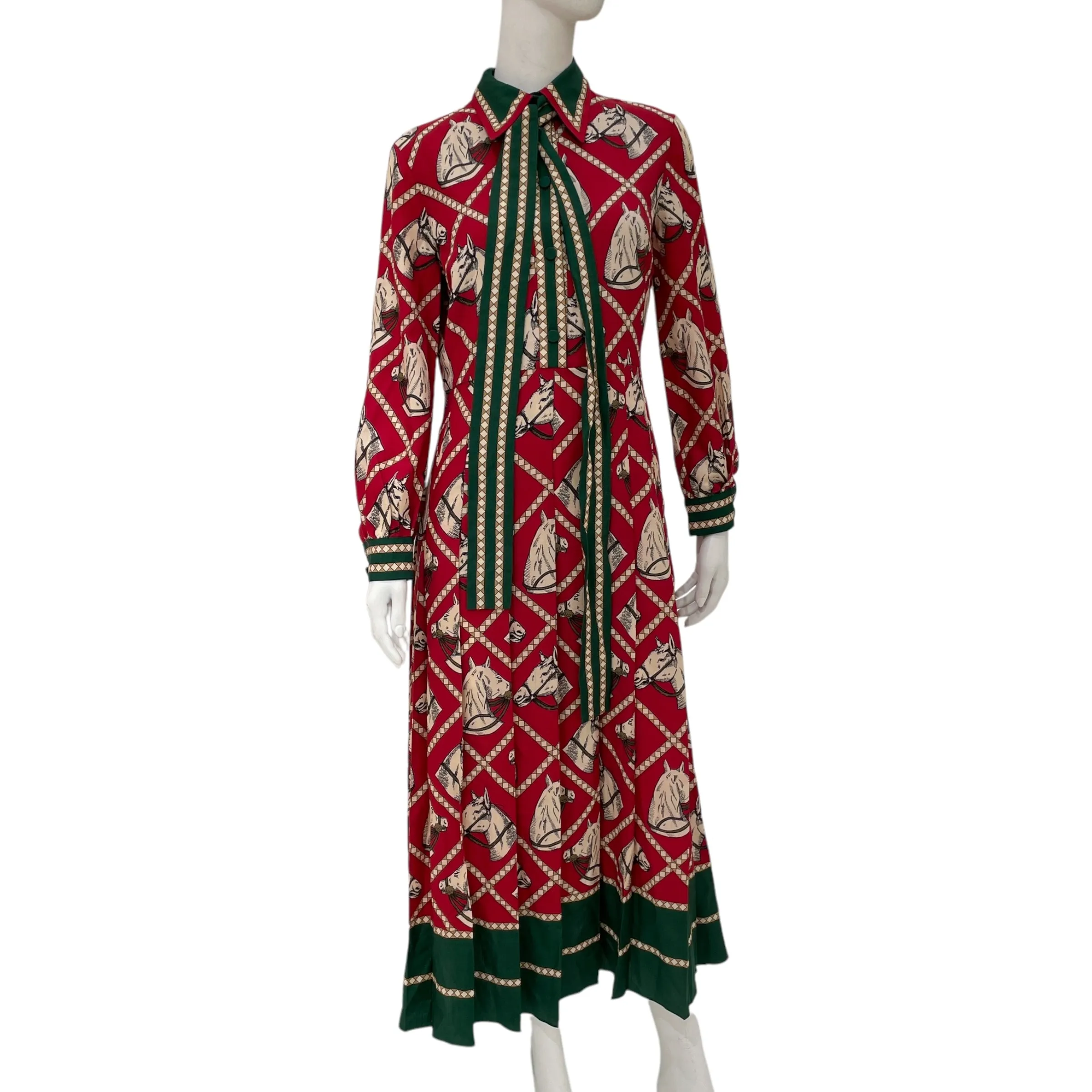 Patterned 42 Red Dress in Wool