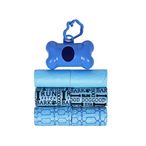 Paws and Claws - Clean Up Bags   Dispenser 6 Rolls/120 Bags 31.5X22cm Printed Assorted