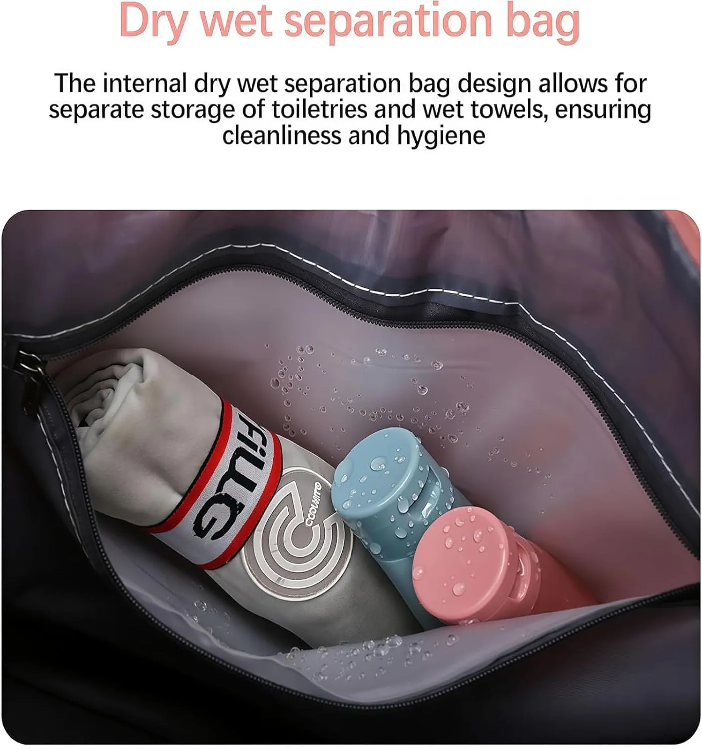 Pepepo Travel Bag with Wheels, 2025 New Large Capacity Travel Bag, Expandable and Foldable Luggage Bags, With Dry and Wet Separation Layer, Durable & Multi-functional Design (Fuchsia)