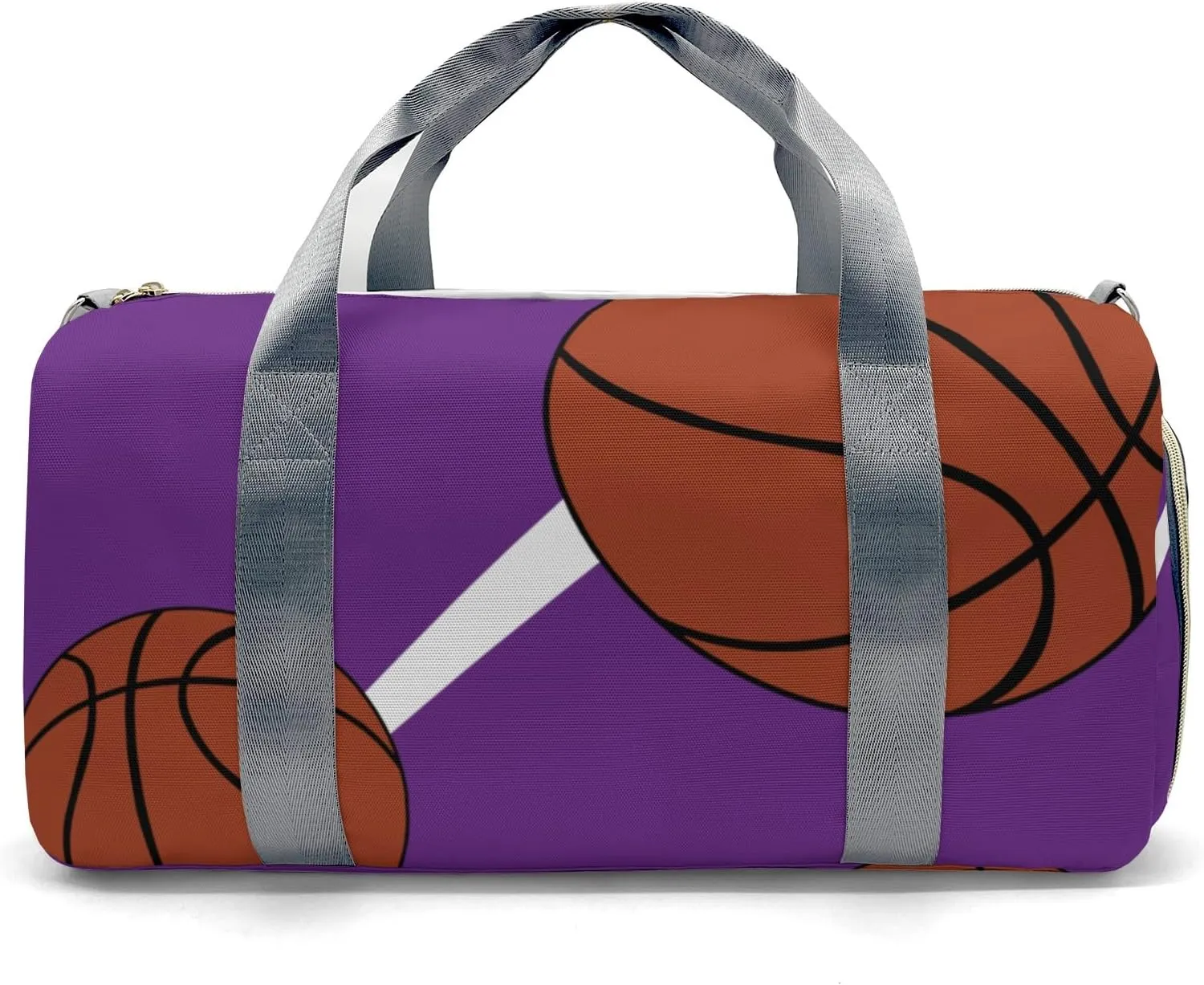 Personalized Duffle Bag with Name,Sport Basketball Player Team Purple Custom Travel Bag Carry On Weekend Overnight Bag Gym Sports Bag Dance Bag