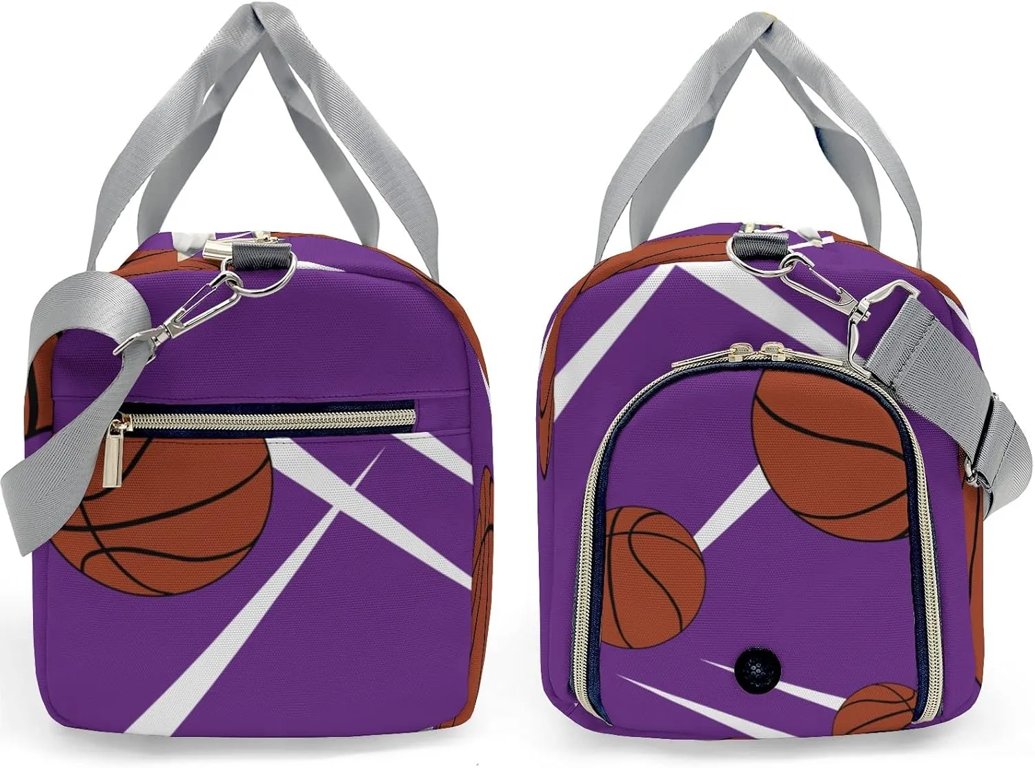 Personalized Duffle Bag with Name,Sport Basketball Player Team Purple Custom Travel Bag Carry On Weekend Overnight Bag Gym Sports Bag Dance Bag