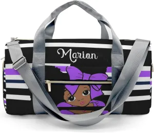 Personalized Gift Duffel Bag Little African Girl Purple Travel in Style: Trendy Bags for Sport and Leisure