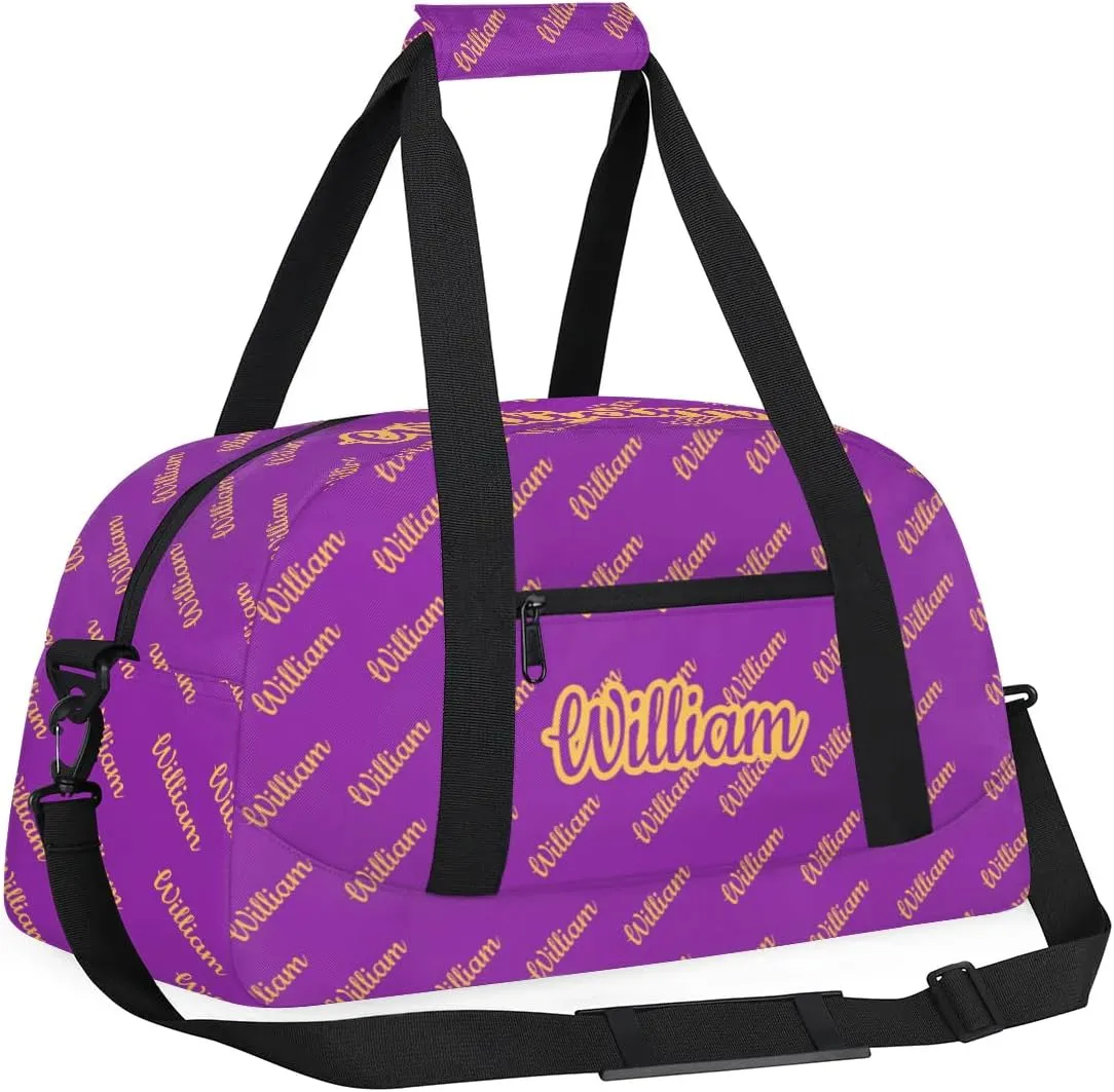 Personalized Gym Duffel Bag with Name Custom Sport Bag Gymnastics Bags Customized Dance Duffel Bag Weekender Sleepover Bag, Dark Purple