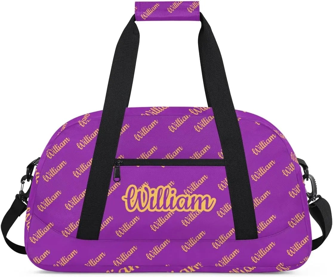 Personalized Gym Duffel Bag with Name Custom Sport Bag Gymnastics Bags Customized Dance Duffel Bag Weekender Sleepover Bag, Dark Purple