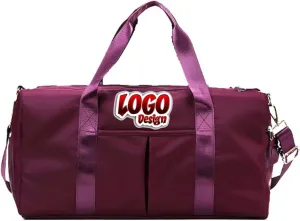 Personalized Logo Duffel Travel Bag Custom Embroidered Name Custom Sports Gym Bags Customized Dance Bag with Wet Dry Pockets & Shoe Weekender Overnight Bridesmaid Gift