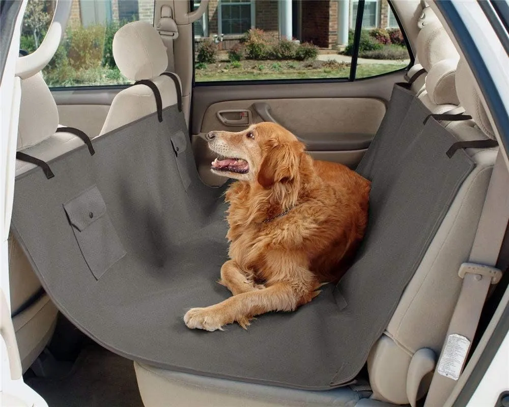 PetSafe Happy Ride Waterproof Hammock Seat Cover for Dogs and Pets - Fits Cars, Trucks and SUVs - Waterproof Area Protection - Grey