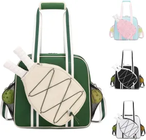 Pickleball Bag, Pickleball Bags for Women Men Teens with Waterproof Pocket & Fence Hook, Pickleball Tote Bag