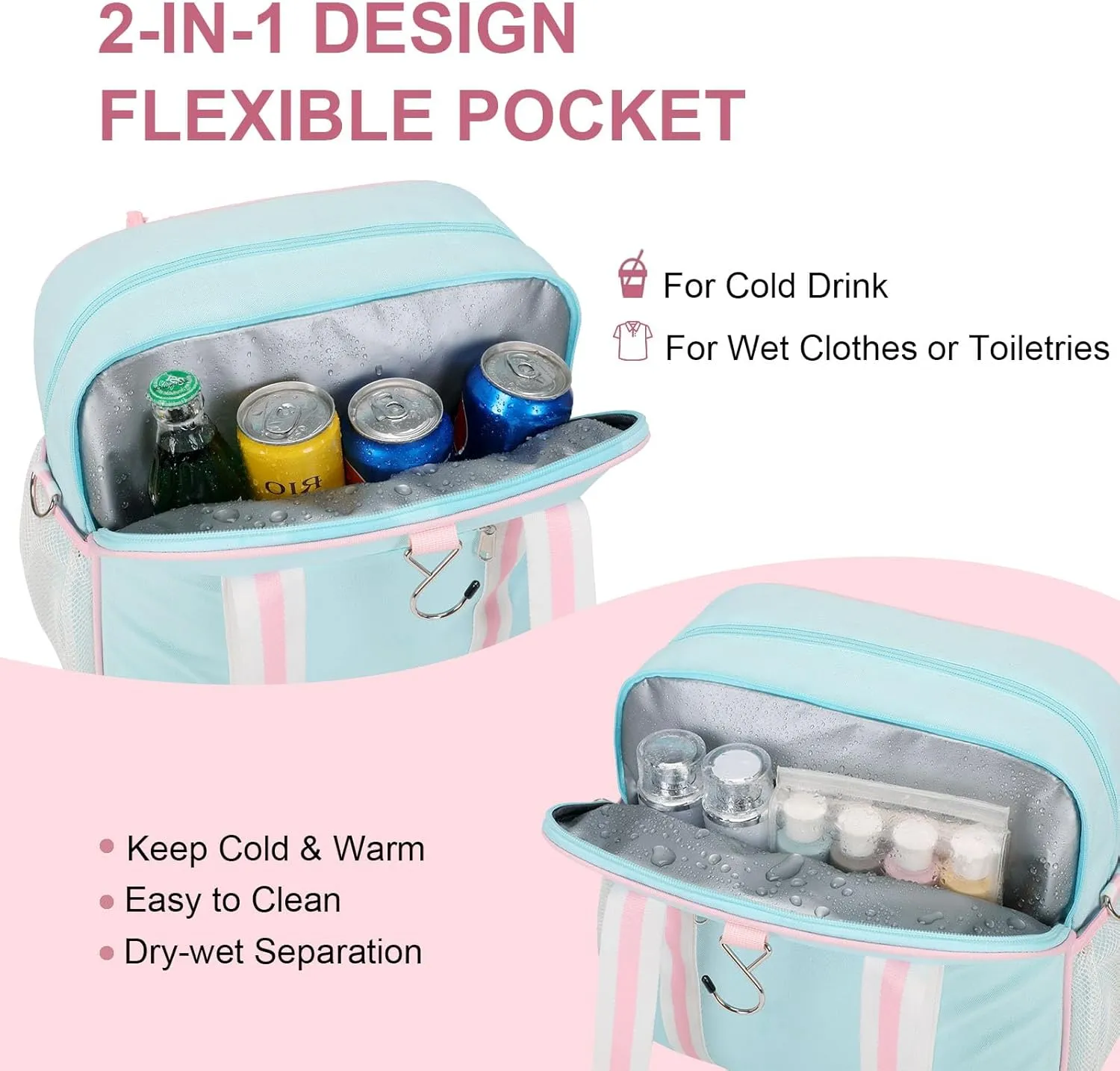 Pickleball Bag, Pickleball Bags for Women Men Teens with Waterproof Pocket & Fence Hook, Pickleball Tote Bag