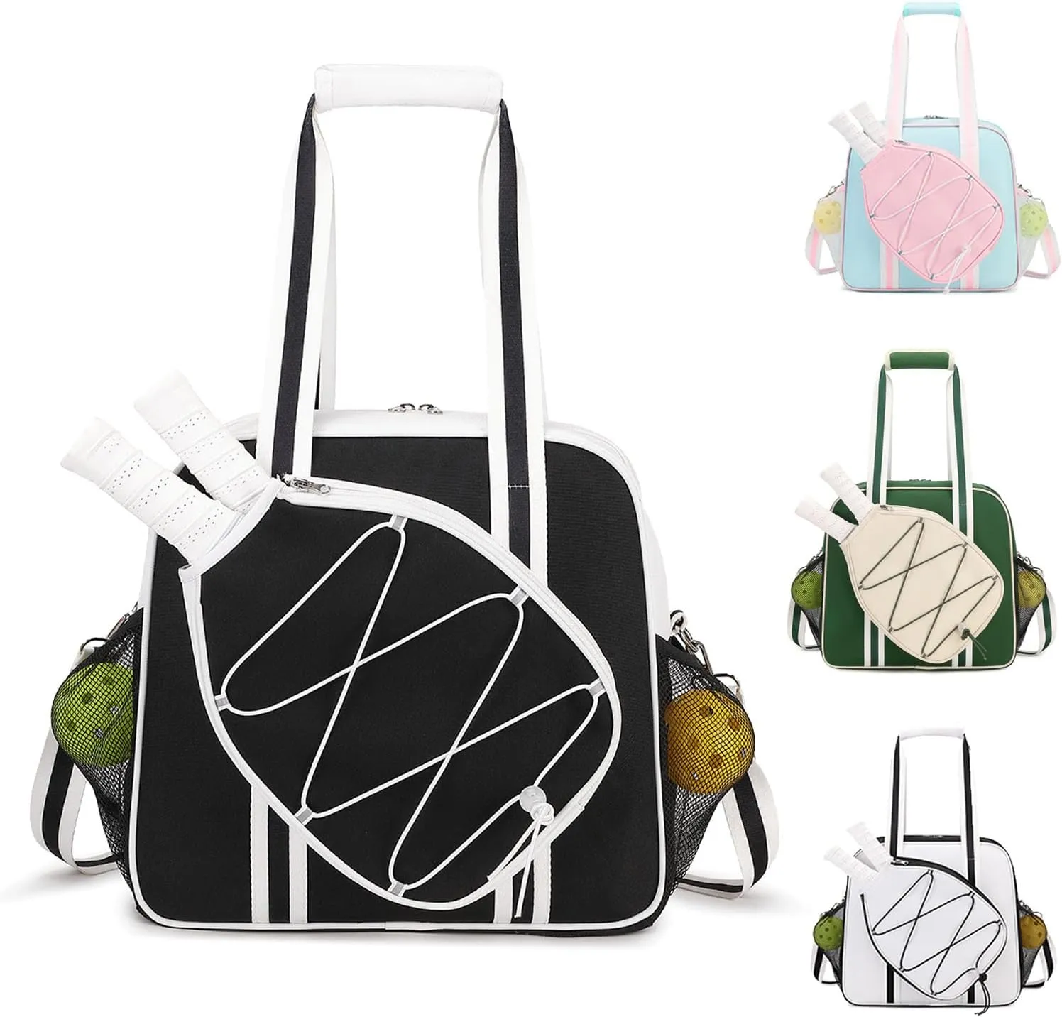 Pickleball Bag, Pickleball Bags for Women Men Teens with Waterproof Pocket & Fence Hook, Pickleball Tote Bag