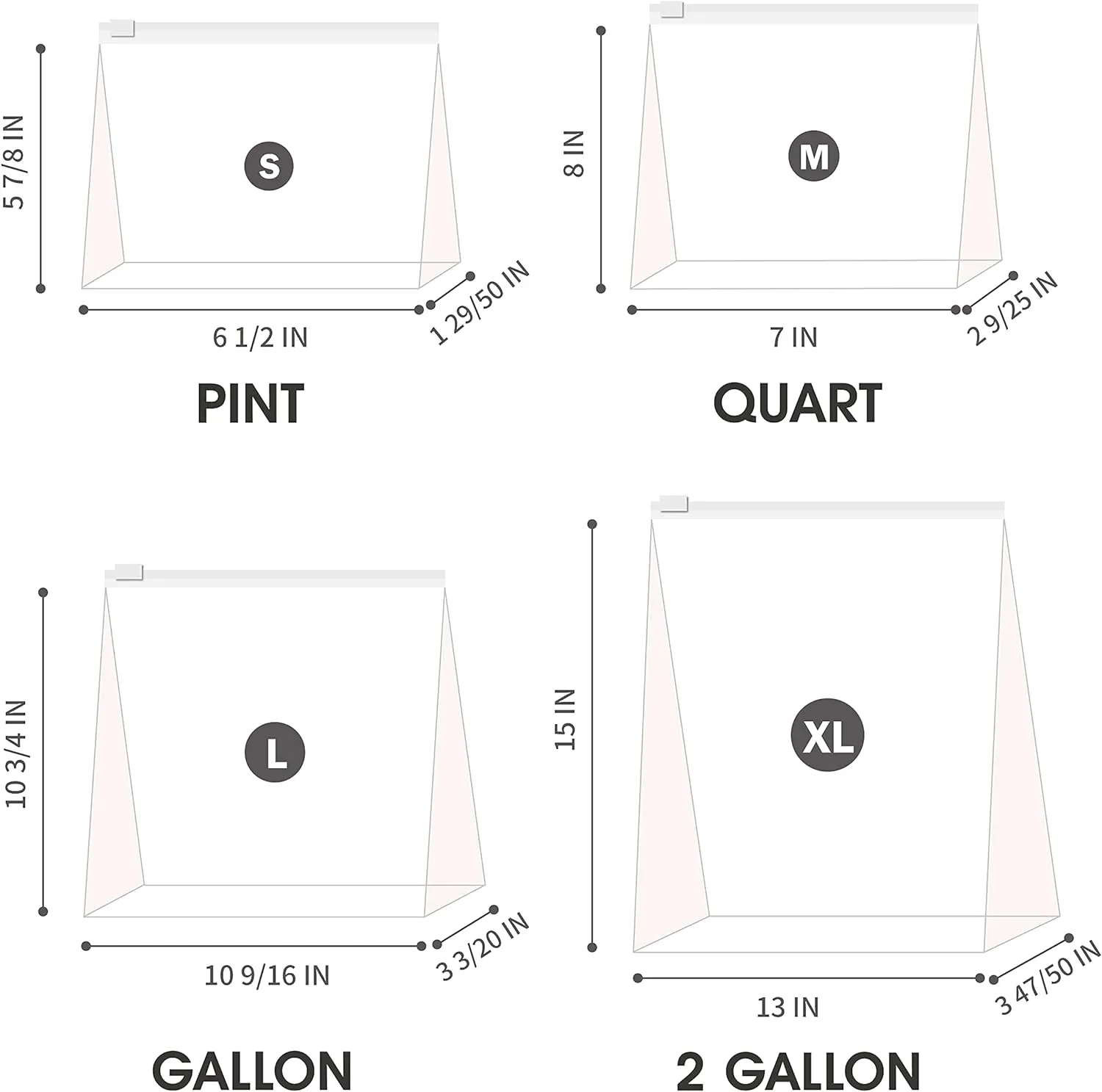 Pint Slider Storage Bags- 800 Count, Featuring Expandable Bottom, Zero BPA, Microwave-Safe(32 boxes of 25)