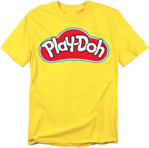 Play-Doh Logo Unisex Adult T Shirt & Stickers, Yellow