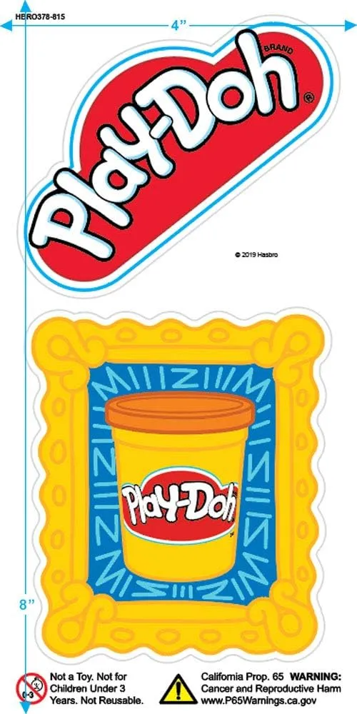 Play-Doh Logo Unisex Adult T Shirt & Stickers, Yellow