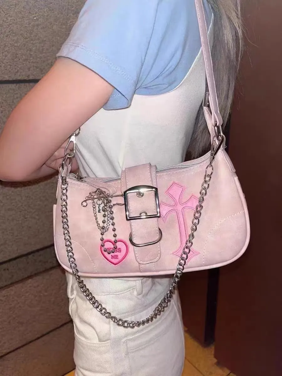 Punk Bag, Sourpuss Gothic Tote Purse Y2K Cool Style Trendy Women Shoulder Bags Rock Fashion Girls Handbag