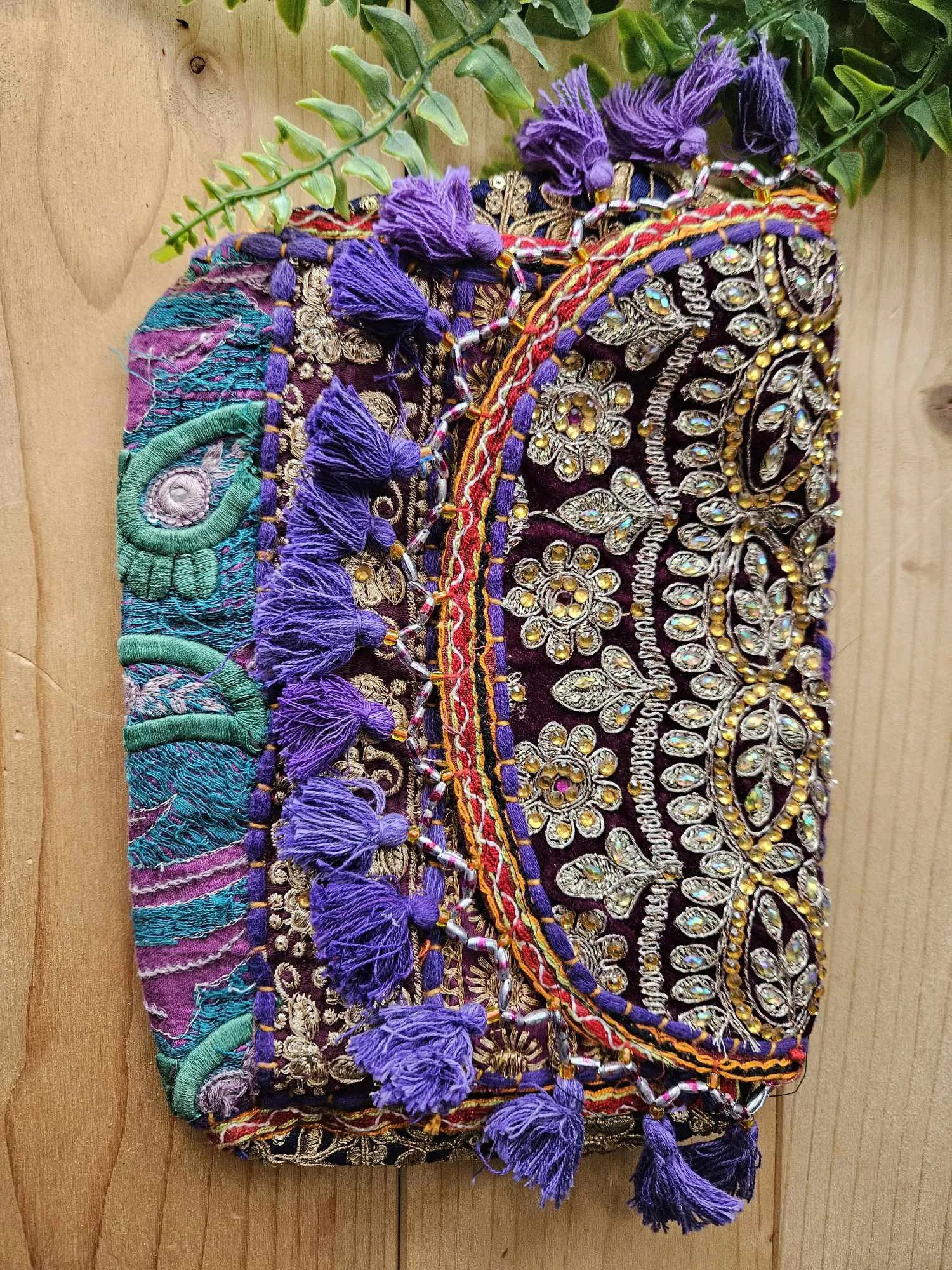 Purple Bandhani Patchwork bag