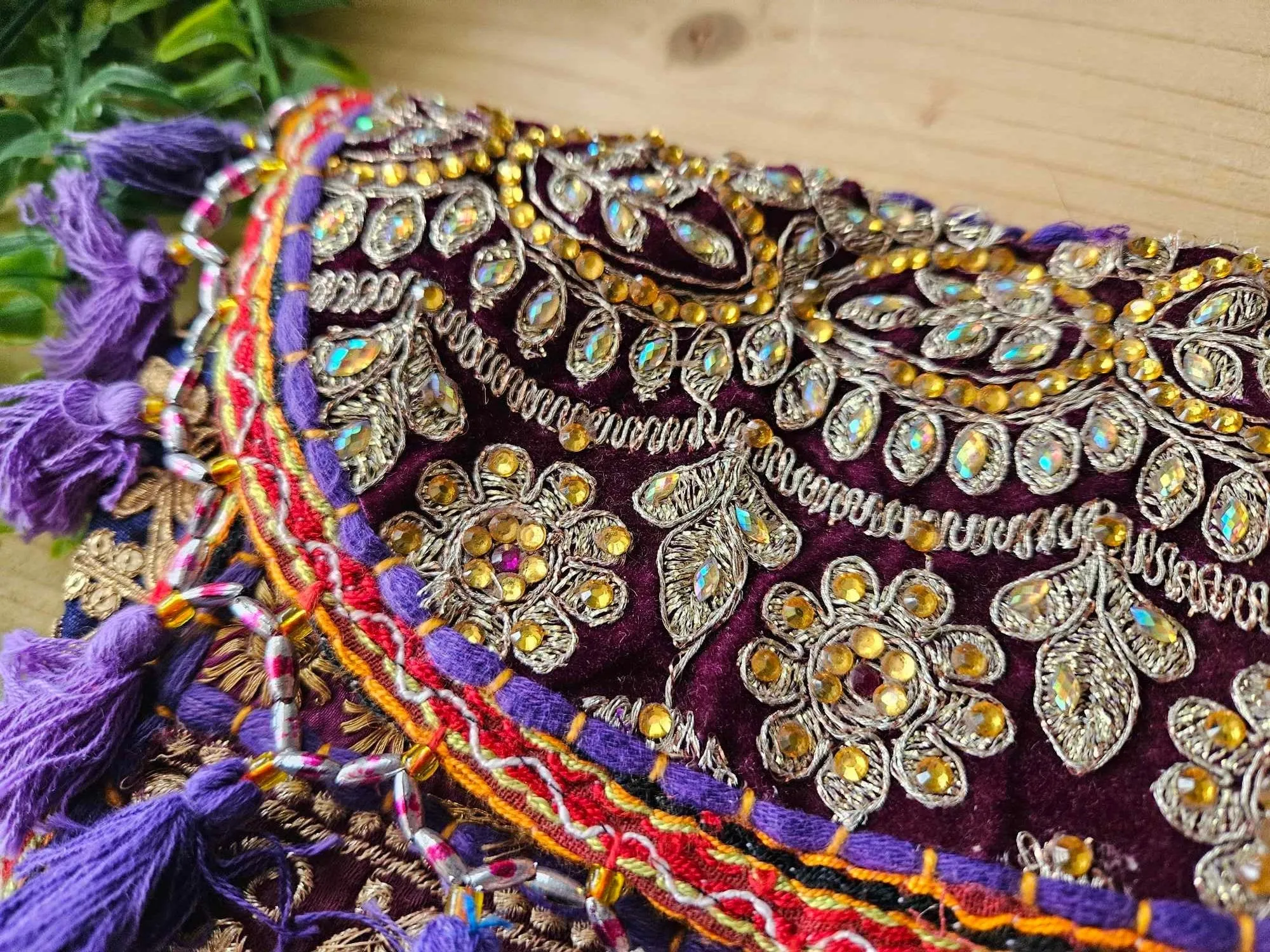 Purple Bandhani Patchwork bag
